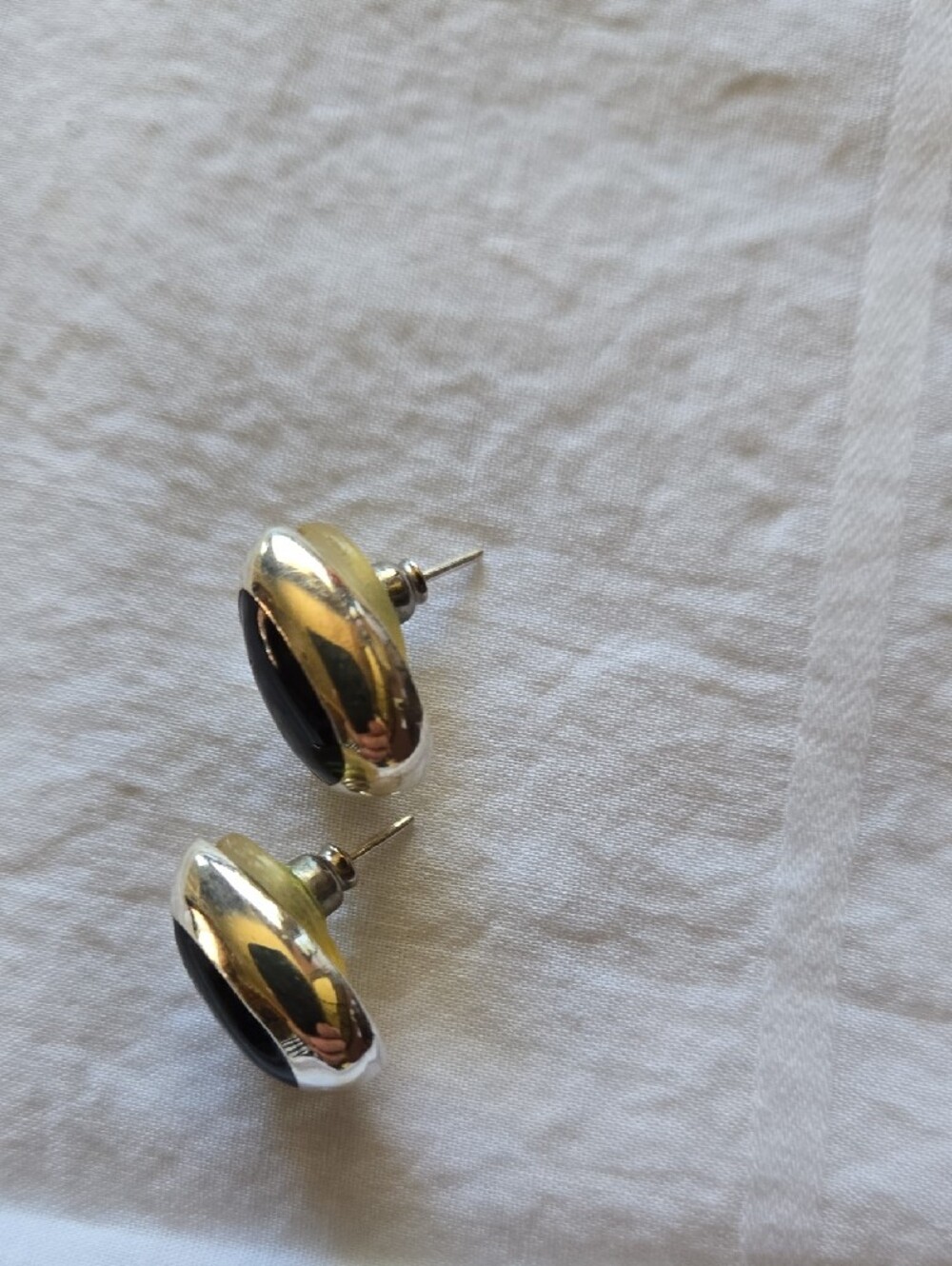 Black( Obsidian) Teardrop Silver Earrings - Picture 4 of 6